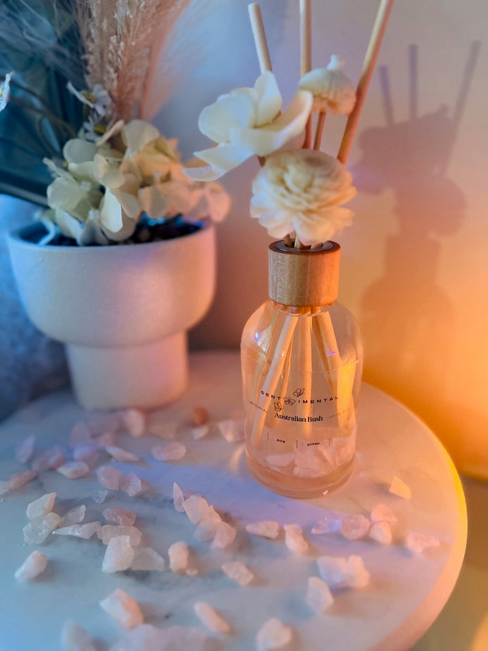 Rose Quartz Crystal Flower Reed Diffusers – Sentimental
